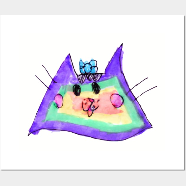 Sophia's Rainbow Cat Wall Art by SchaubDesign